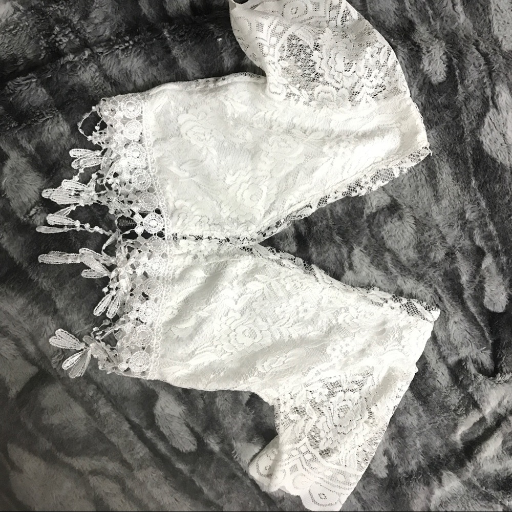 White cropped top